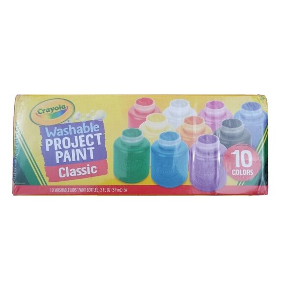 3x Crayola Washable Kids Paint Set, 10 Count, Assorted Classic Colors, 2 oz Each - Picture 2 of 9